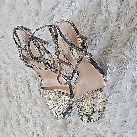 Steve Madden Shoes - Steve madden "nectur" snake print strappy heels